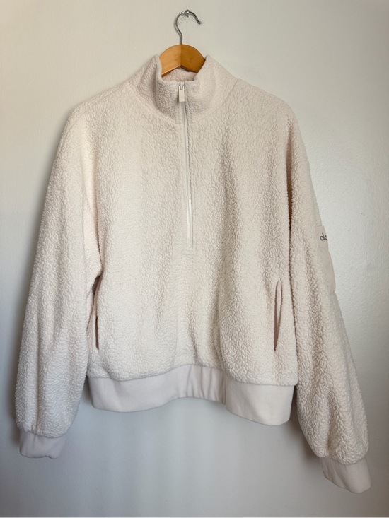 ALO Yoga Jackets & Blazers - ALO Yoga Sherpa Cozy Sweater Half Zip Pullover Women Large Cream
